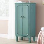Turquoise Large Fully Locking Jewelry Armoire