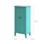 Turquoise Large Fully Locking Jewelry Armoire