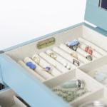 Turquoise Large Fully Locking Jewelry Armoire