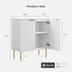 Fluted White Storage Cabinet Set of 2