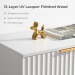 Fluted White Storage Cabinet Set of 2