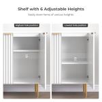 Fluted White Storage Cabinet Set of 2