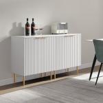 Fluted White Storage Cabinet Set of 2