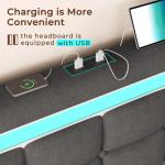 Queen LED Bed Frame with Storage and USB Charging