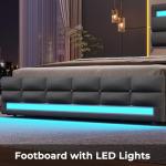 Queen LED Bed Frame with Storage and USB Charging