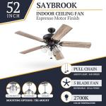 Saybrook 52" Bronze Ceiling Fan by Prominence Home