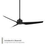 Stella 60in Matte Black Ceiling Fan with Remote