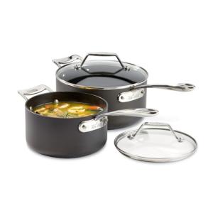 Nonstick Black Saucepan Set, 4-Piece