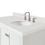 43" White Bathroom Vanity with Quartz Countertop