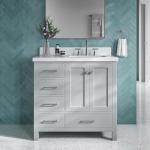 Grey 37" Bathroom Vanity with Quartz Countertop