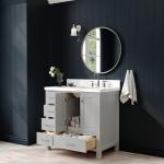 Grey 37" Bathroom Vanity with Quartz Countertop