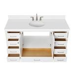 Ariel 61" White Bathroom Vanity with Quartz Top