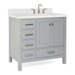 Grey 37" Bathroom Vanity with Quartz Countertop