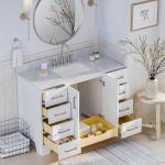 Grey Bathroom Vanity with Carrara Marble Top