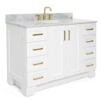 Grey Bathroom Vanity with Carrara Marble Top