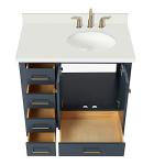 Midnight Blue 37" Bathroom Vanity with White Quartz
