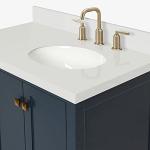 Midnight Blue 37" Bathroom Vanity with White Quartz