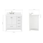 White Bathroom Vanity with Quartz Countertop and Sink