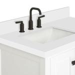 White Bathroom Vanity with Quartz Countertop and Sink