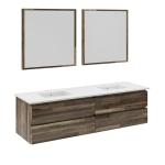 72" Modern Double Sink Wall Hung Bathroom Vanity