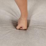 Beige L Shaped Sectional Sofa with Ottoman