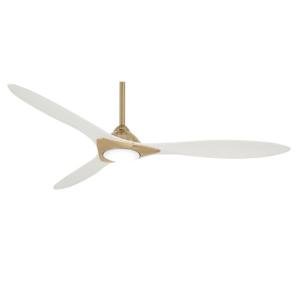MINKA-AIRE Ceiling Fan in Soft Brass and White