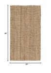 Chunky Textured Jute Accent Rug 2'6" x 4