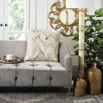 Metallic Herringbone Cowhide Throw Pillow, 19"x19", Gold