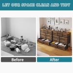 10-Drawer Rustic Brown Fabric Dresser with Steel Frame