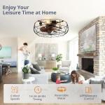 20" Bladeless Caged Ceiling Fan with Remote