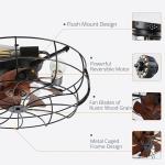 20" Bladeless Caged Ceiling Fan with Remote