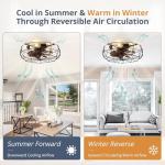 20" Bladeless Caged Ceiling Fan with Remote