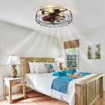 20" Bladeless Caged Ceiling Fan with Remote