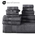 24-Piece Cotton Bath Towel Set in Cool Grey