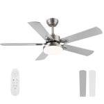 52-Inch Brushed Nickel Ceiling Fan with Remote