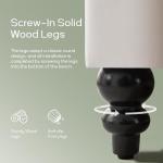 51-Inch Button-Tufted Storage Ottoman Bench in Ivory