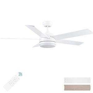 52-Inch White Ceiling Fan with Lights & Remote