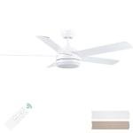 52-Inch White Ceiling Fan with Lights & Remote
