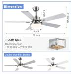 52-Inch Brushed Nickel Ceiling Fan with Remote
