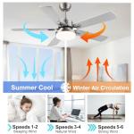 52-Inch Brushed Nickel Ceiling Fan with Remote