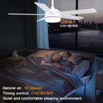 52-Inch White Ceiling Fan with Lights & Remote