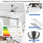 52-Inch Brushed Nickel Ceiling Fan with Remote