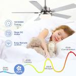 52-Inch Brushed Nickel Ceiling Fan with Remote