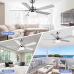 52-Inch Brushed Nickel Ceiling Fan with Remote