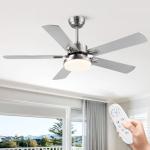 52-Inch Brushed Nickel Ceiling Fan with Remote