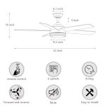 52-Inch White Ceiling Fan with Lights & Remote