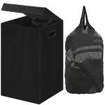 Black Foldable Laundry Hamper with Lid