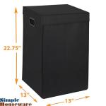 Black Foldable Laundry Hamper with Lid