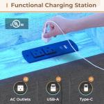 Queen Bed Frame with LED Headboard and Storage