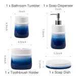 Navy Blue Ceramic Bathroom Accessories Set - 4 Pieces
